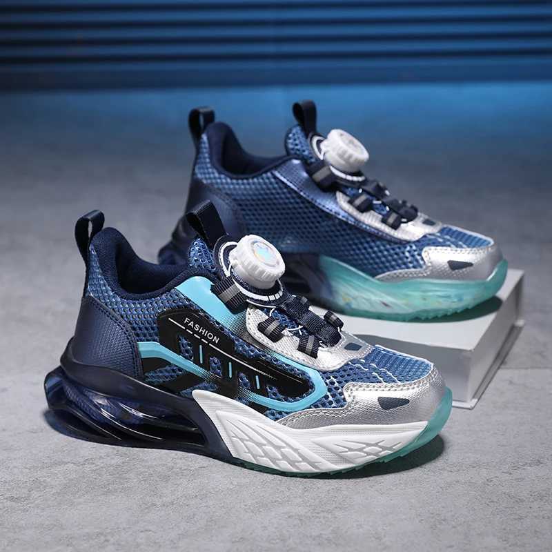 Children Fashion Sports Shoes Boys Girls Casual Rotary Buttons Outdoor Sneakers Breathable Soft Bottom Kids Mesh Running ShoesXJ250318