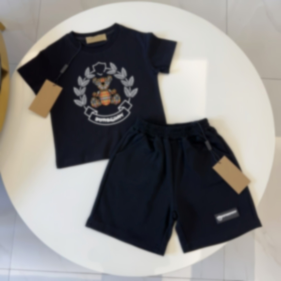 Tracksuits kid short and t shirt set girl pink Tracksuit boy clothe Two Piece classic New baby clothes childrens sets 2-14 ages