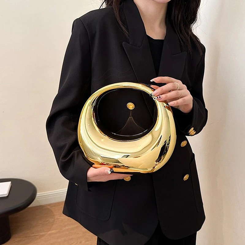 Acrylic Women Bags Crescent Moon Handbags Fashion Personality Handbag Suitcase Makeup Dinner Bag Home Decoration 250318