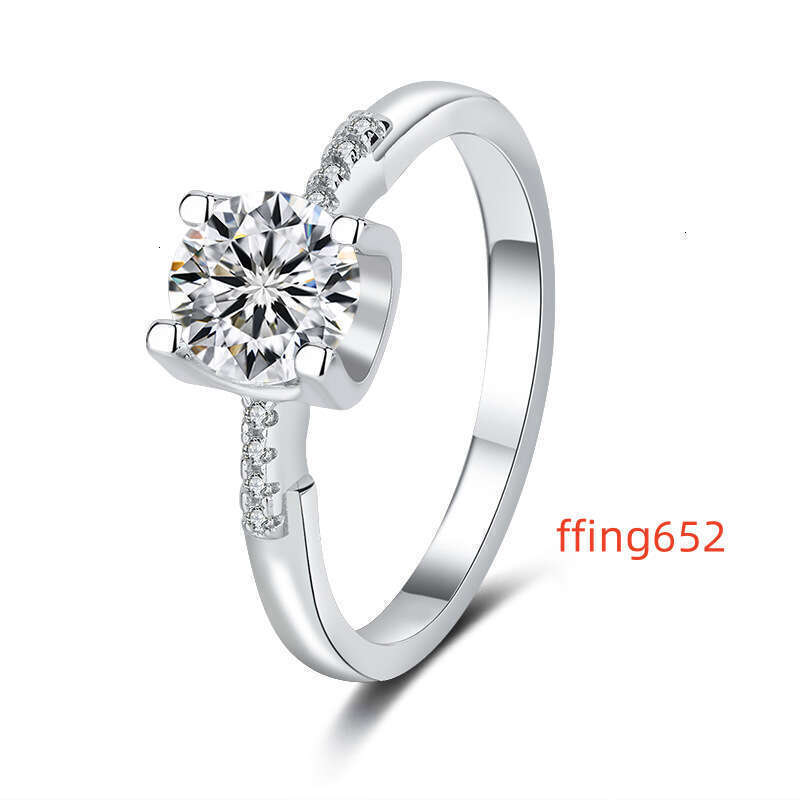 pass diamond tester 1ct VVS1 D color moissanite ring for women 925 sterling silver love ring daughter girl wed engagement rings mens luxury jewelry wo