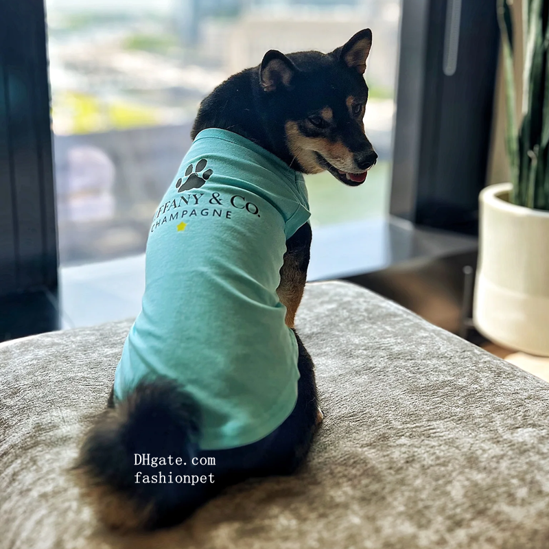 Personality Canine Attire, Soft Lightweight Cotton Dog Clothes with SNIFFANY CO Print, Interesting Imitation Design Pets Vest For Small Medium Dog Pup