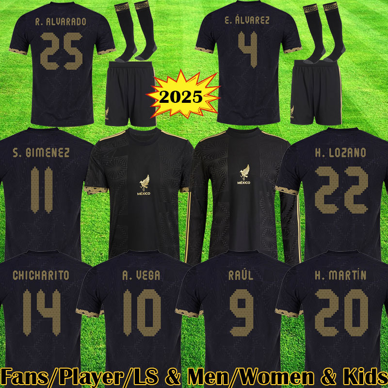 3XL 4XL Mexico 2025 Gold Cup kit 2024 Copa Soccer Jerseys Goalkeeper GIMENEZ 24 25 26 ans player version Pre Match kits Mexiko kids sets women football shirt uniforms