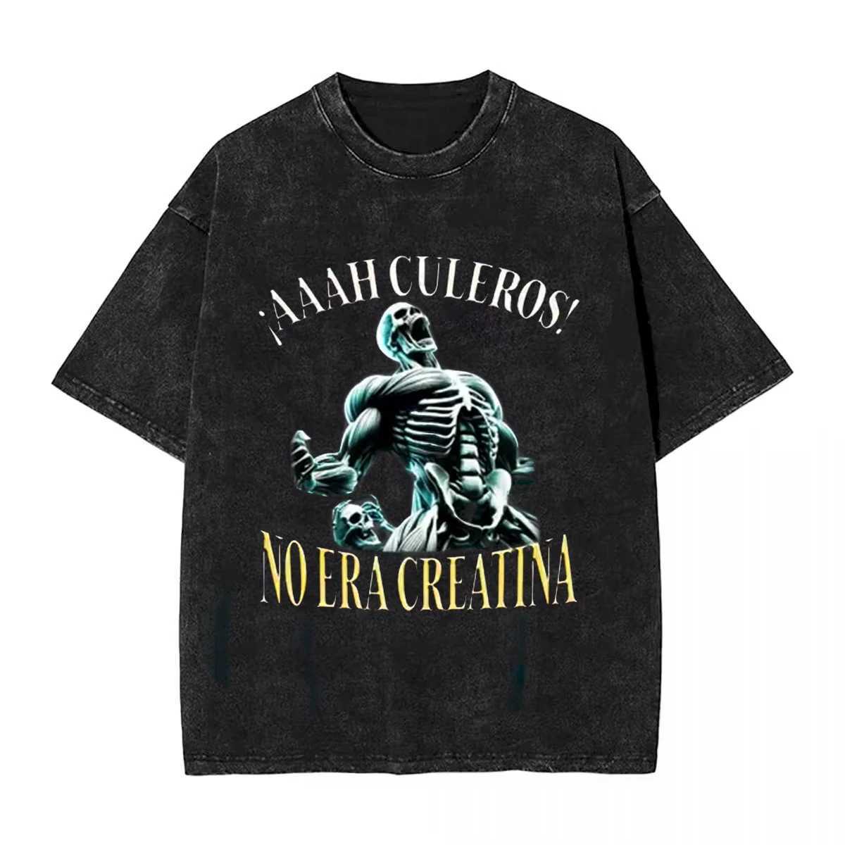 Calacas Chidas Gym Fitness Con Frases Sarcasticas Washed T-shirt Men Women Vintage Tees Tops Streetwear Harajuku Casual UnisexXJ250318
