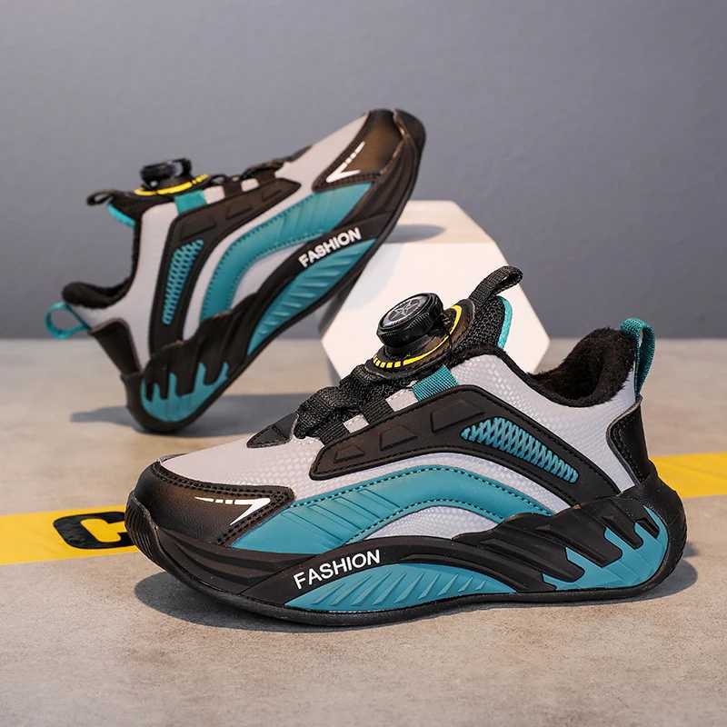 Winter childrens sports shoes boys thick cashmere warm snow boots girls anti slip outdoor fashionable sports shoes student shoes W250318