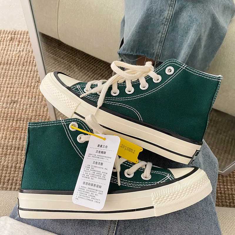 Wen Canvas Sneakers Casual Flat High-cut White Shoes Unisex Skateboard Shoes Vcani Couple Shoes Women Y250318