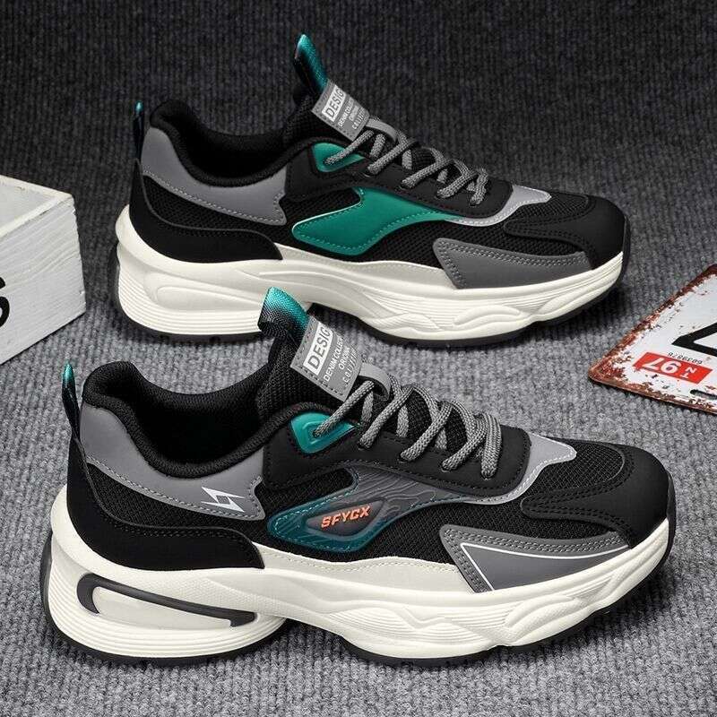 Breathable mesh sports trendy and versatile, thick sole anti slip casual dad shoes, spring new men's shoes