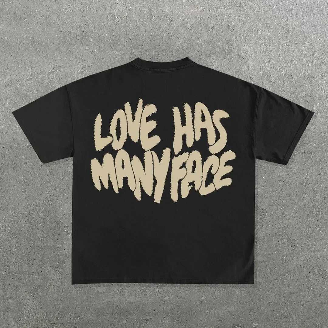 Street clothing Y2k T-shirt mens Harajuku hip-hop graphic print ultra-fine cotton round neck TShirt new Gothic short sleeved top InsT250318
