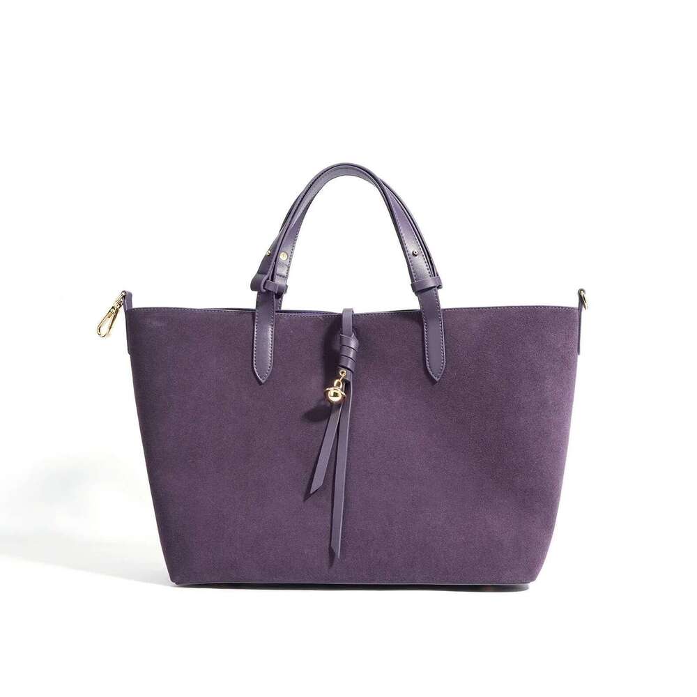 Suede Leather Bag For Women Handbag And Casual Tote Big Capacity Shoulder Brown Purses New