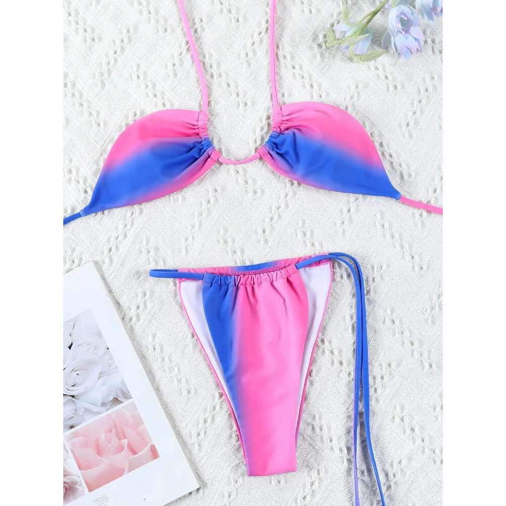 ZRTAK Tie Dye Bikini women bikini set Sexy swimsuits women block color adjust swimsuit high quality bandage swimsuit
