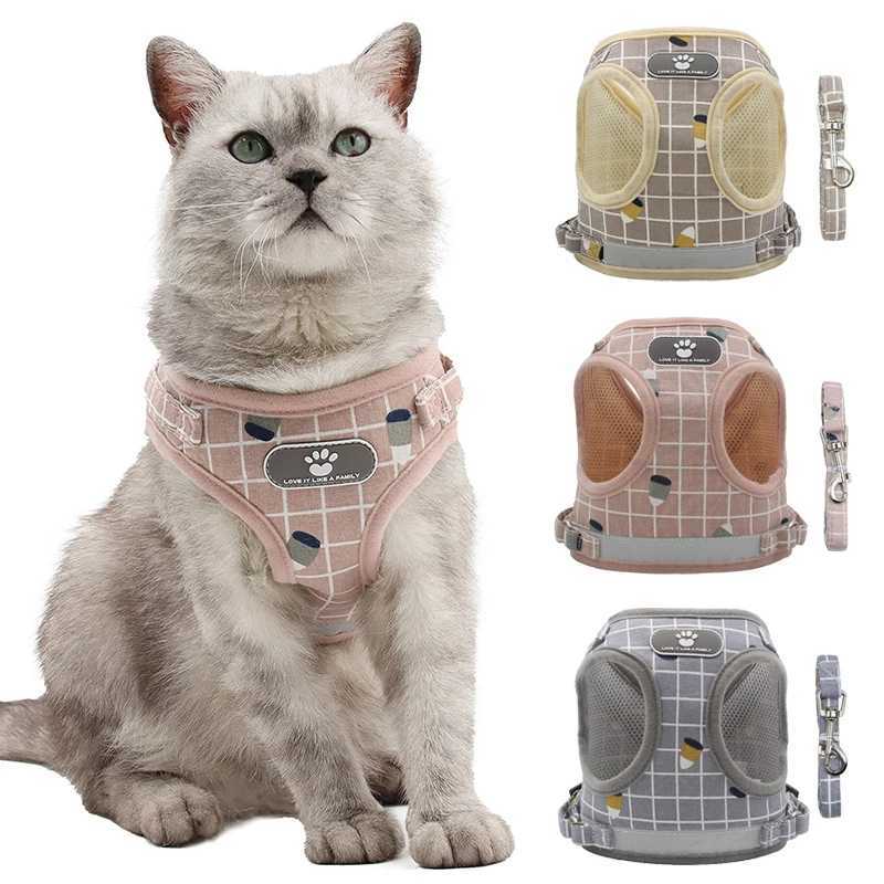 Reflective pet cat harness and belt set suitable for cat Gotas Sphinx harness walking dog harness mascot Accesorios szelki dla kotaT250318