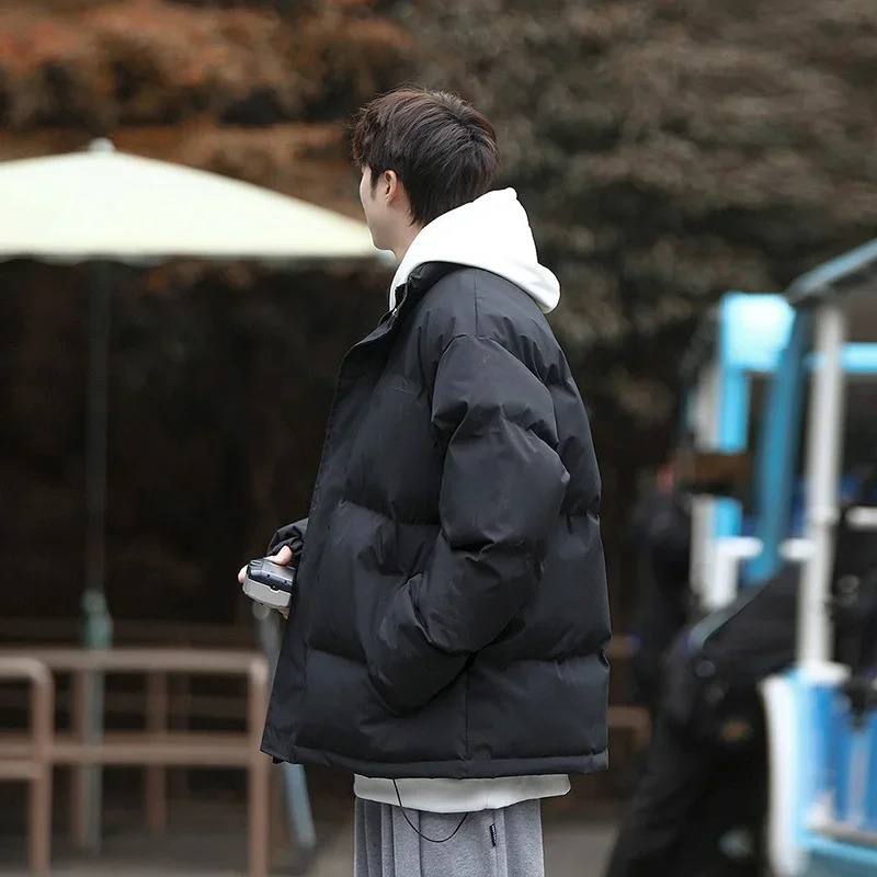 Winter Bread Jacket Men Warm Fashion Thicken Short Down Clothes Streetwear Korean Loose Thick Puffer Mens Parka Coat 250109