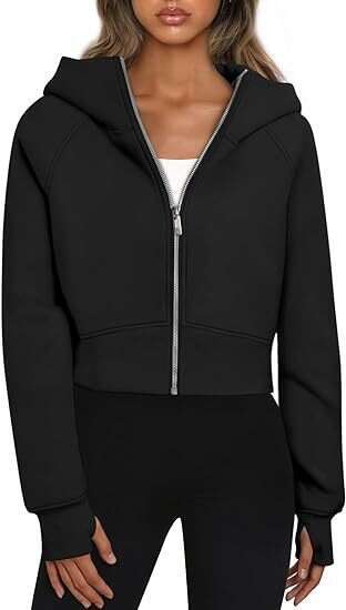 popular European and American women's hooded zipper short plus veet long sleeved hoodie 2025 new casual fashion trend clothing