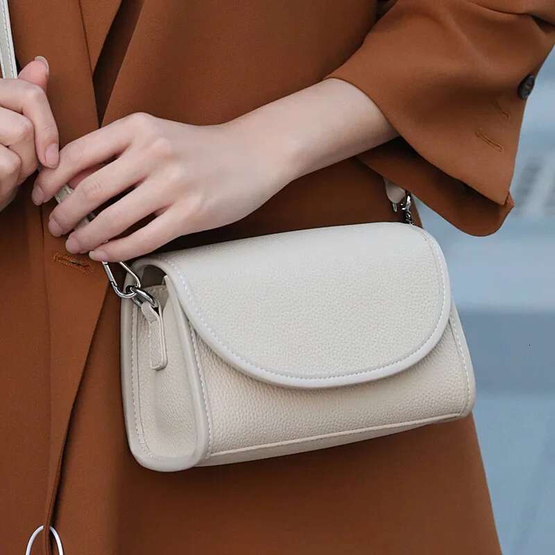 Retro Wide 2 Straps Crossbody Bags Women Designer Cow Leather Lady Shoulder Messenger Small Flap Square Bag