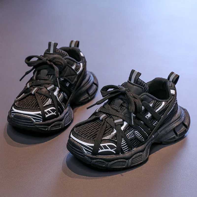 Childrens Chunky 2025 New Girls Basketball Shoes Sneakers Breathable Fashion Edition Childrens Tight Boys SneakersXJ250318