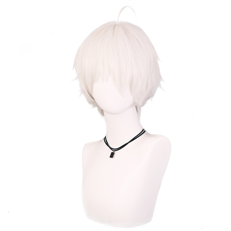 Kano Tokyo Ghoul Kinki Ken Cos Wig Scalp Top Special Tone Sier White Short Hair
