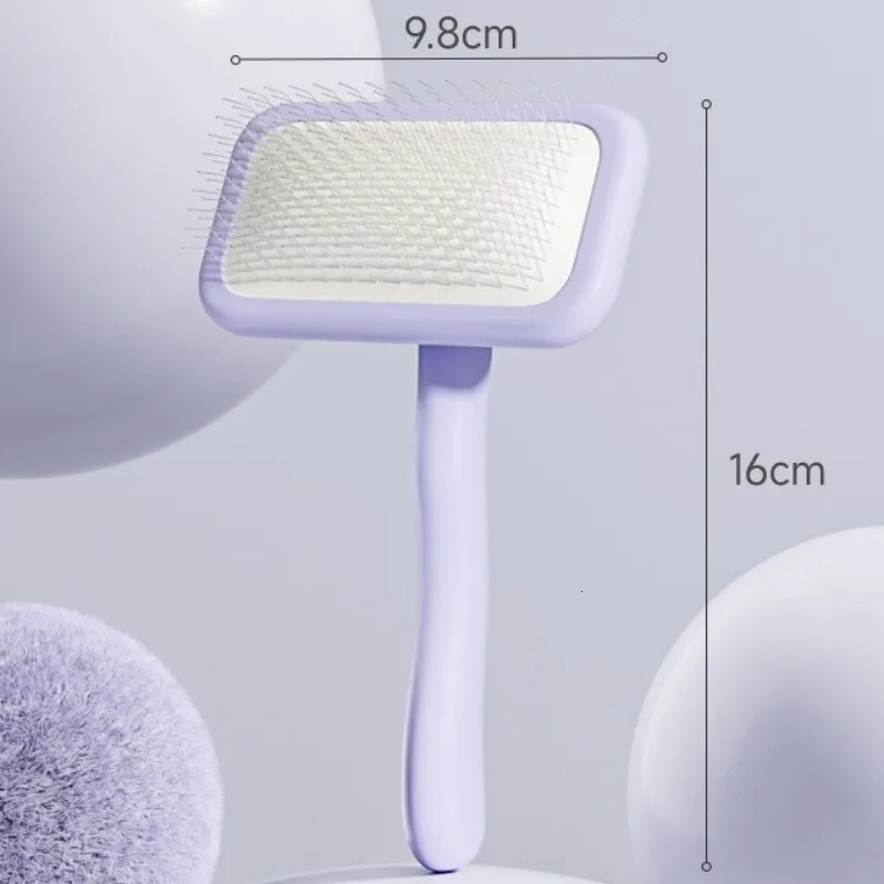 Dog Brush Pet Hair Remover Massage Cat Stainless Steel Combs for Cleaning Comfortable Handle Brushes Grooming 250318
