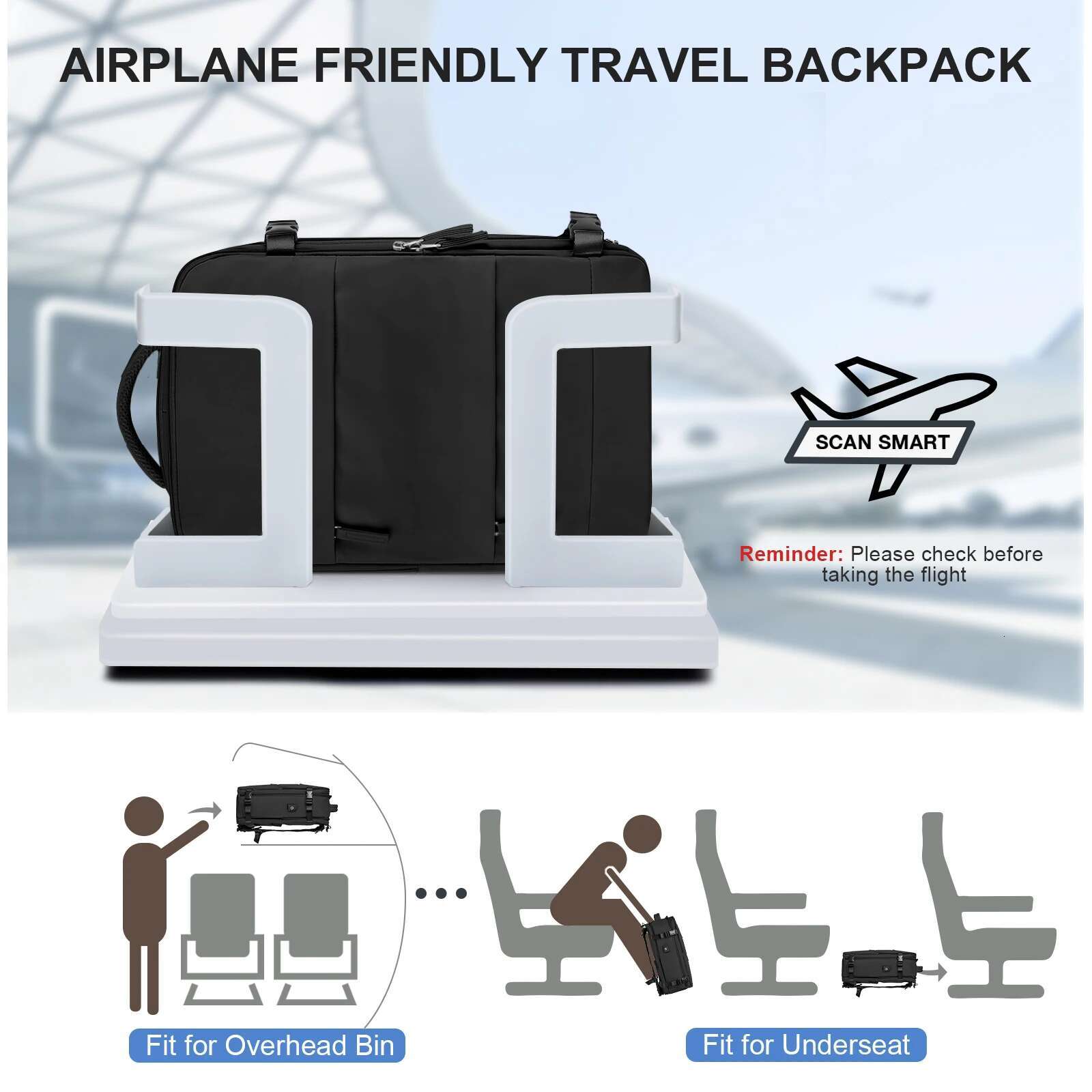 Large Travel For Men,Aire Flight Approved Waterproof Laptop Backpack,Anti Theft Carry On Backpack, Hiking Backpack