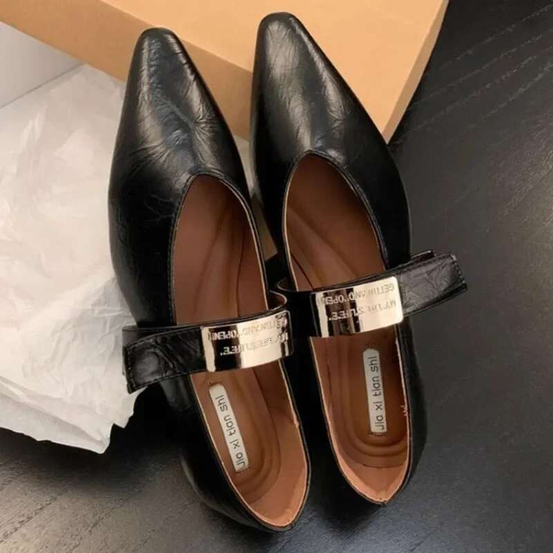 Retro Fashion New Trendy urious Pointed Toe Casual Shoes Elegant Solid Color Women's Party High Heels Low Boots