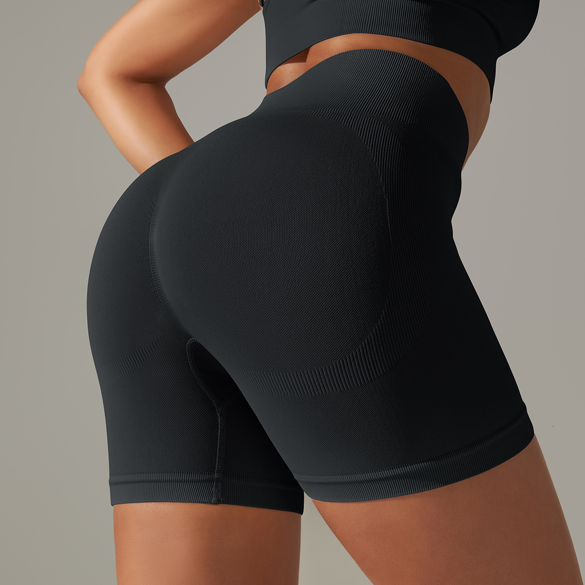tracksuit Seamless Tight Solid Color Peach Hip Lifting High Waist Body Shaping Yoga Sports Running and Fitness Three Leg Shorts for Women leggings