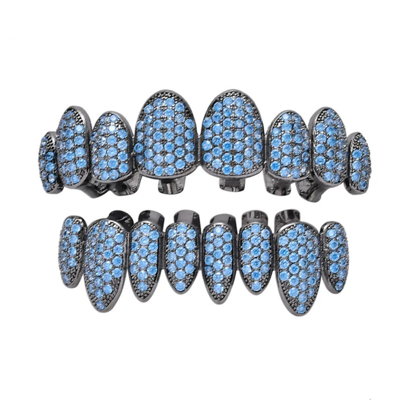Hip Hop Cubic Zircon Teeth Grills Dental Mouth Punk Tooth Caps Cosplay Rapper Jewelry 250318