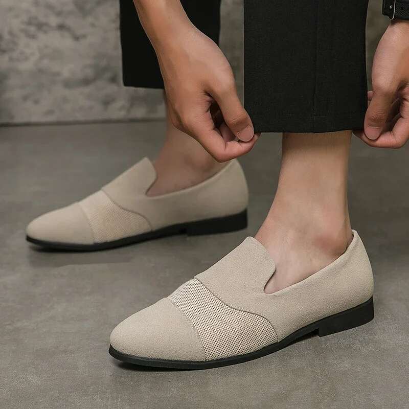 Simple and Lightweight Loafers High Quality Men Casual Flat Light Fashion Trend Moccasins Slip on Nubuck Leather Driving Shoes