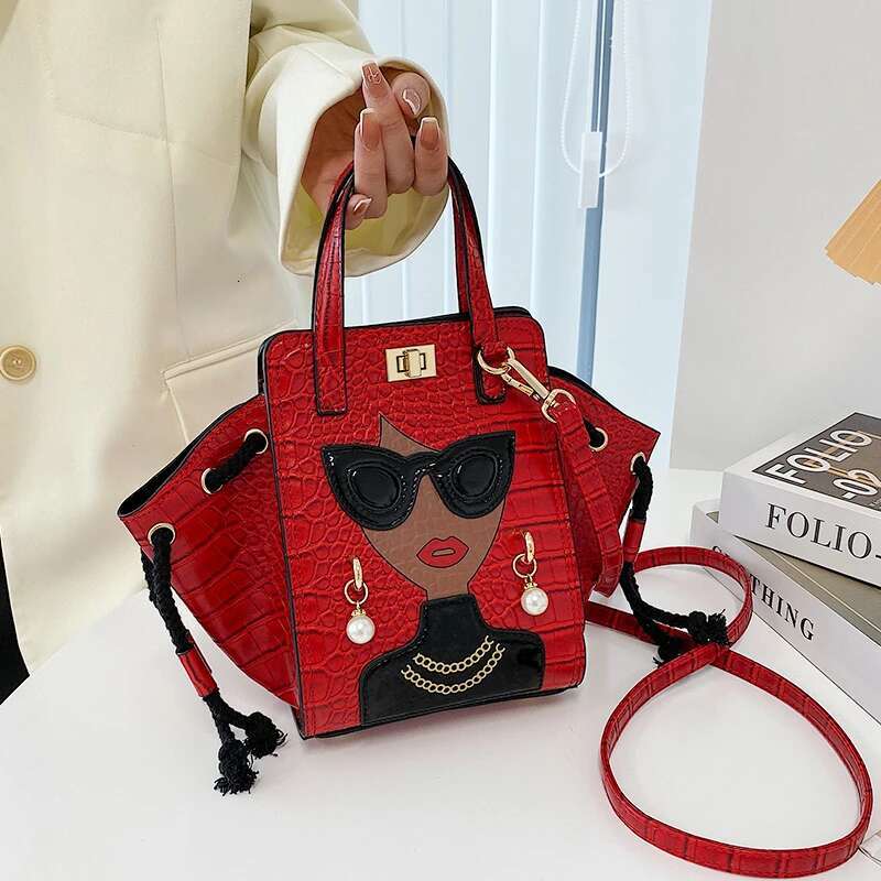 Leather Women's 2021 Hit New Fashion Beauty Printing Ladies Hand Bags Designer Party Shopper Female Shoulder Bag