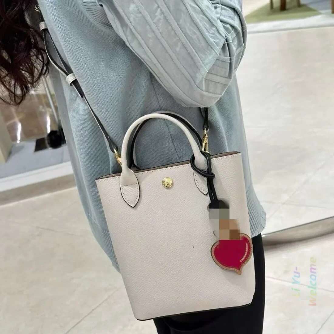 2025 New Splicing Handheld Tote Single Shoulder Crossbody Bag, Durable Mini Cowhide Bucket Bag