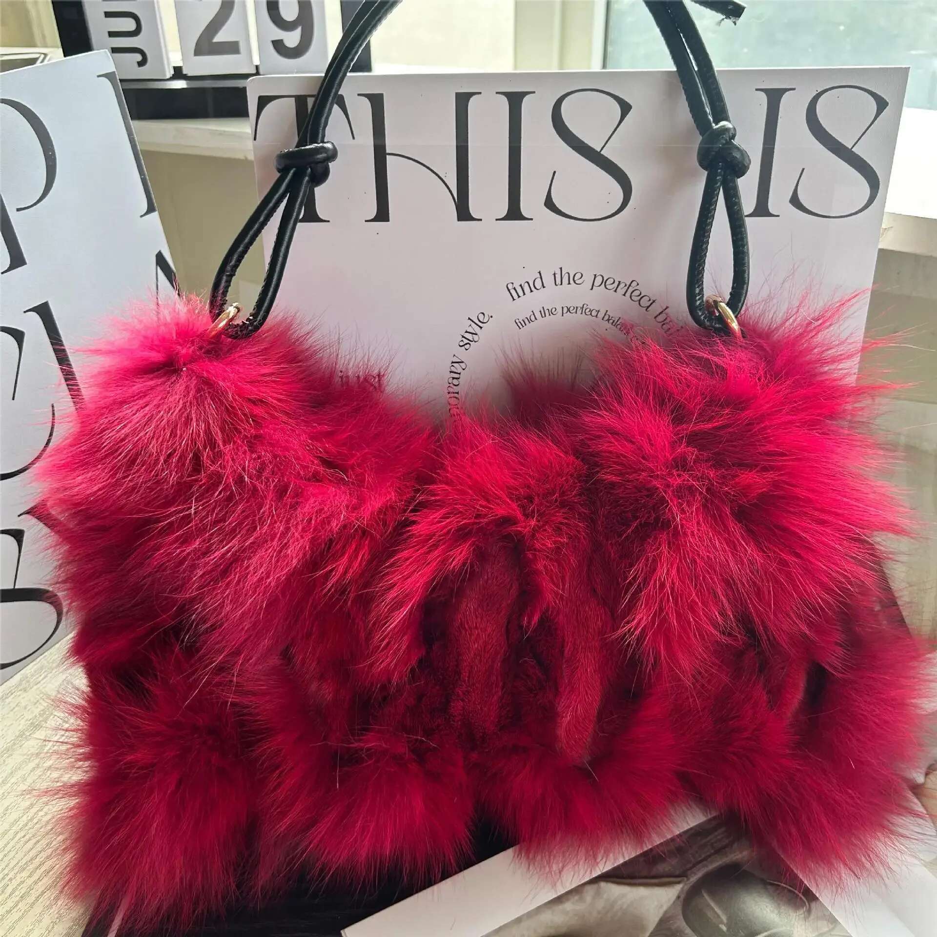Fashion Fox Fur Bags For Woman Designer Women Handbag Fluffy Warm Plush Shoulder Winter Soft Tote Crossbody Bag New