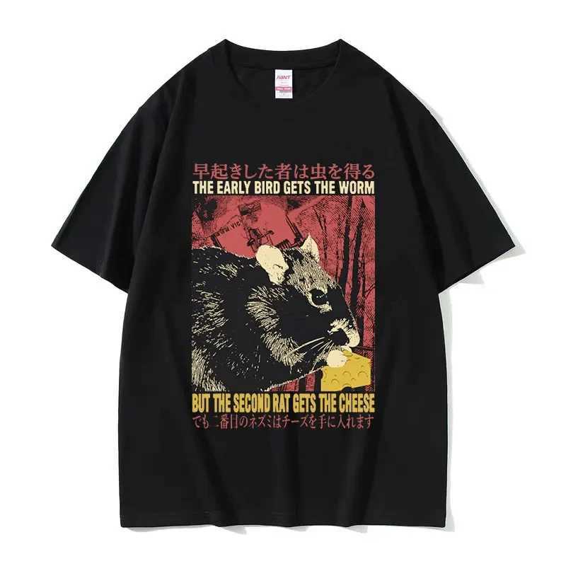 Funny Cheese Devouring Machine Japanese Graphic T-shirt Mens Retro Fashion O-neck Oversized T-shirt Y2k Unisex 62408XJ250318