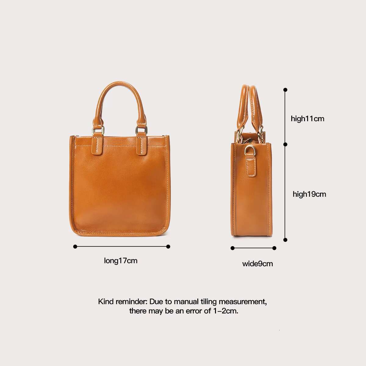 YANATARI Vintage messenger cowhide leather handbags minimalist square Crossbody women female bag