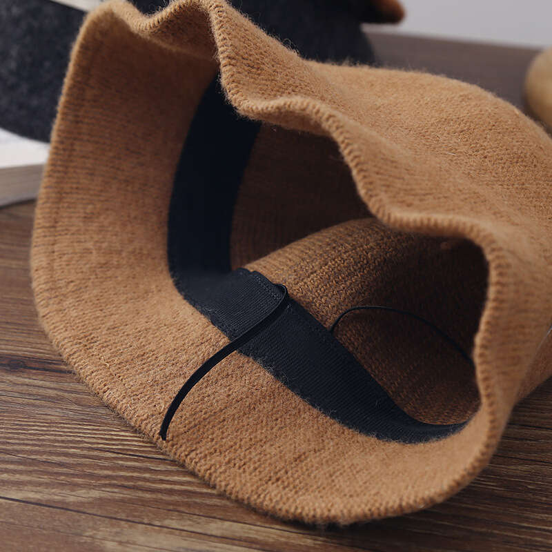 New Iron Label Women's Fashion Trendy Style Solid Color Pot Spring and Autumn Plain Face Covering Water Bucket Fisherman's Hat