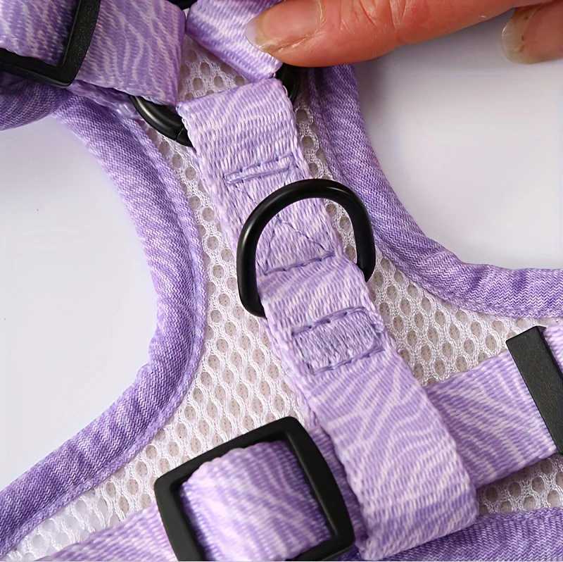 Breathable Adjustable Knit Fabric Dog Harness and Leash Set-All-Season Chest Vest with Press Buckle-for SmallMediumLarge BreedT250318