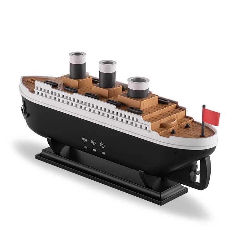 Titanic Ship Model Decoration Air Humidifier 250ml Essential Oil Diffuser Jellyfish Smoke Ring Spray Aroma Diffuser For HomeC250318