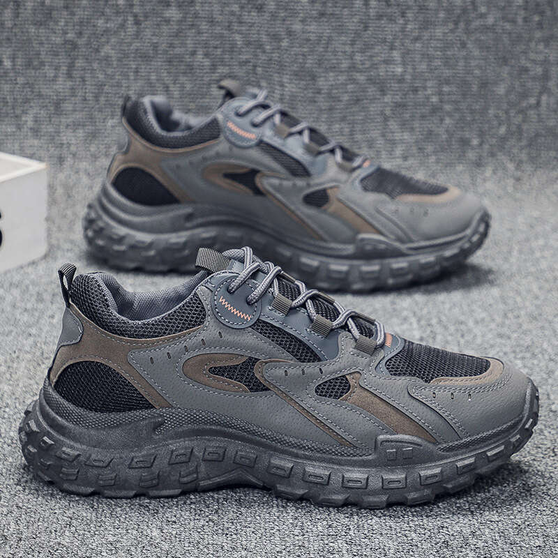 Sports dad spring autumn new breathable mesh men's construction site work anti slip and wear-resistant labor protection shoes