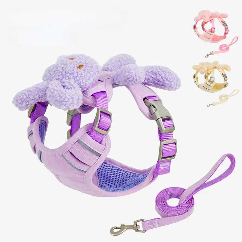 Cute Anti-breakaway Leash for Small To Medium Dogs Toy Design Chest Harness Cute Adjustable for Cats Bunny-shaped Pet CollarT250318