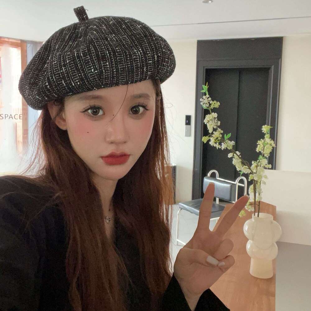 Xiaoxiang style beret female ins trendy woven autumn and winter new Korean version sweet painter hat