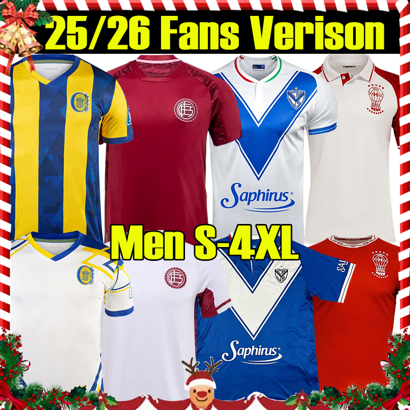 4XL 2025/26 ArGen League Soccer Jersey Fans Verison Rosario Central Lanus Velez SaRsFields Club Huracan Home Away Men size Football Shirts