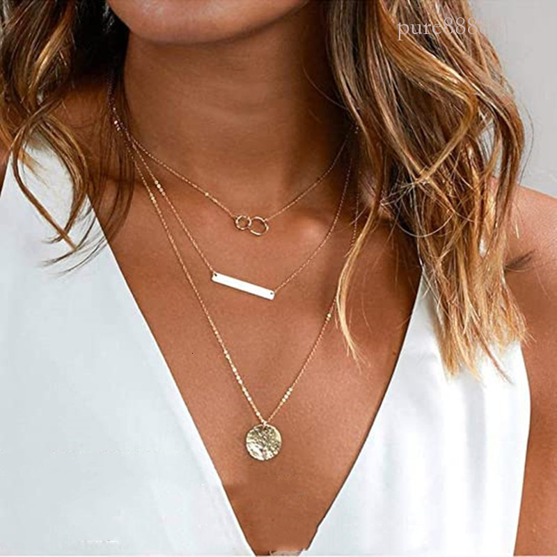 Popular fashionable straps, adjustable circular gold necklaces, ins street style sweater chains