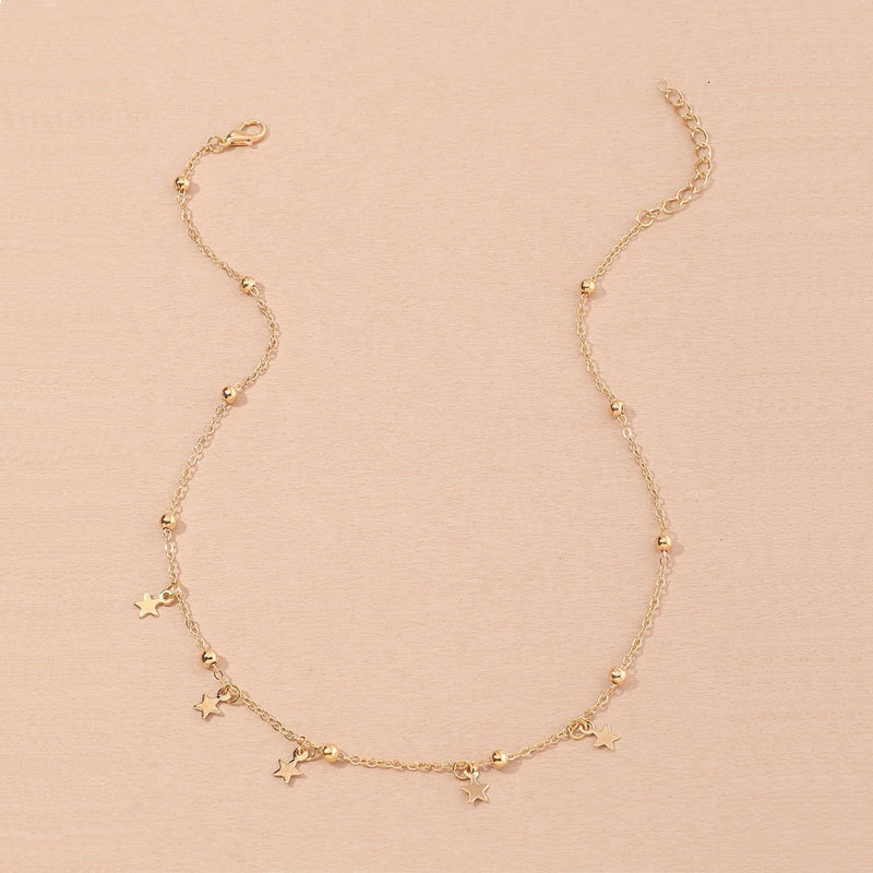 Five-pointed Star Pendant Necklace Women Fashion Simple Star Choker Collarbone Chain Jewelry