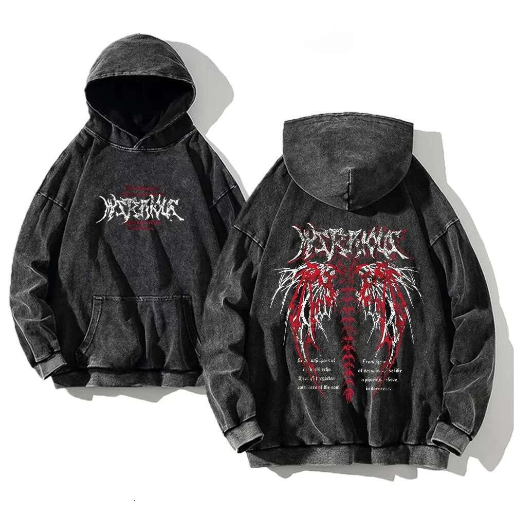 Designer Hoodie High Street Print Oversized Washed Men's And Women's Hip-hop Streetwear Men's Anime Y2k Sportswear Hoodie Casual Clothi