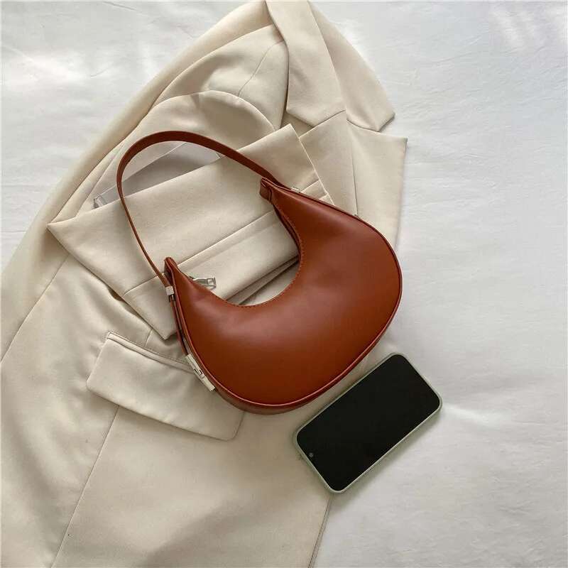 Fashion Design PU Leather Hobo Shoulder Women Small Clutch Handbag Purse Female Underarm Bag Travel Totes