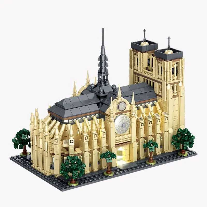 Notre-Dame de Paris Architectural Model Kit 21061 Collectible Building Blocks With Light Micro Bricks Toys Kid Adult GiftsXJ250318