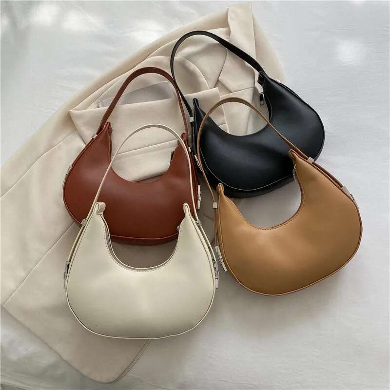 Fashion Design PU Leather Hobo Shoulder Women Small Clutch Handbag Purse Female Underarm Bag Travel Totes