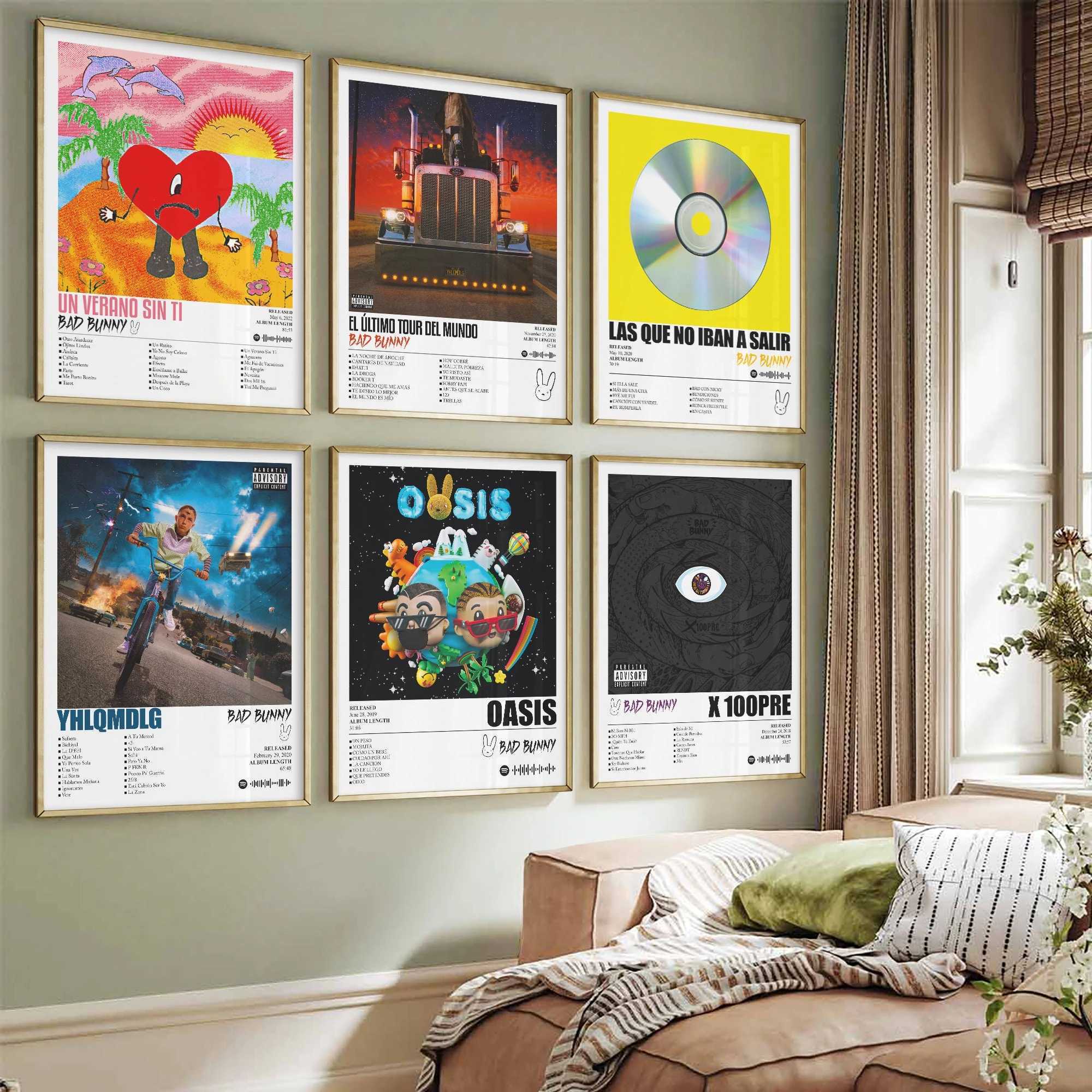 Music Hot Album Star Bad Bunny Poster Hip Hop Rap Posters for Living Room Canvas Painting Art Home Wall Decor Picture Y250318