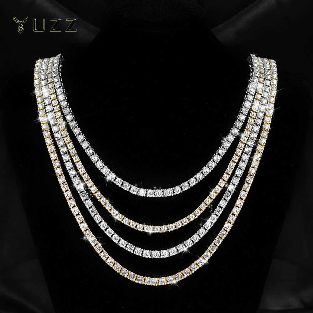 Classical 4MM Tennis Chain Iced Out Bracelet Necklace Men Fashion Hip Hop Jewelry Women 8/16/18/20/24inch Choker Punk Party Gift W250318