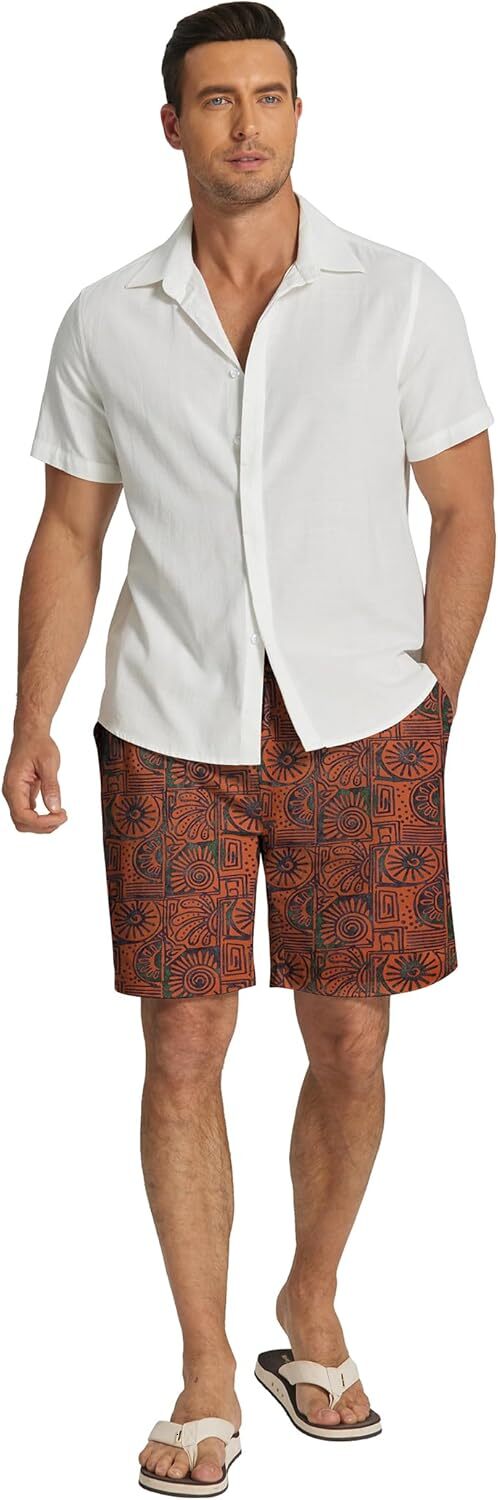 Men's Summer Beach Hawaii Shorts Lightweight Elastic Waist Drawstring Casual Shorts Fashion shorts