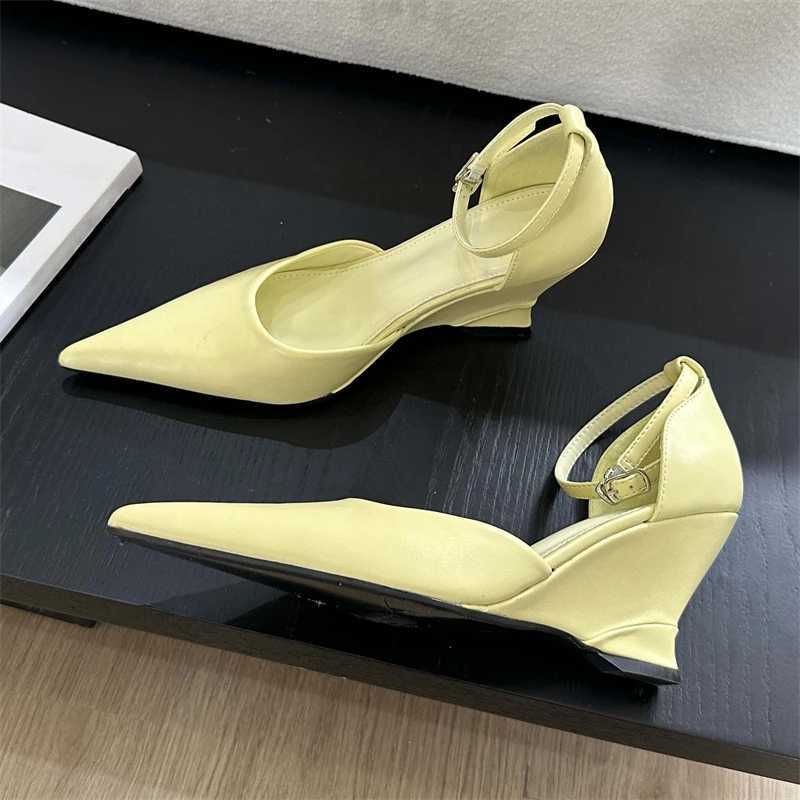 Eilyken Spring Candy Fi Pointed Toe Wen Pumps Slingback Wedges High H Party Pr Mes Shoes Zapatos De Mujer Y250317