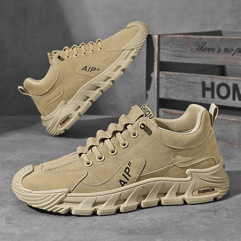 New labor protection autumn casual workwear board thick soled anti slip driving men's sports running shoes