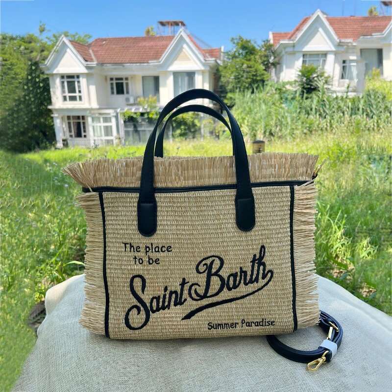 Women Fashion Leopard Canvas 2025 Newtassel Design Small Straw Crossbody Bags Denim Mini Tote Bag Purse Cute Female Handbag