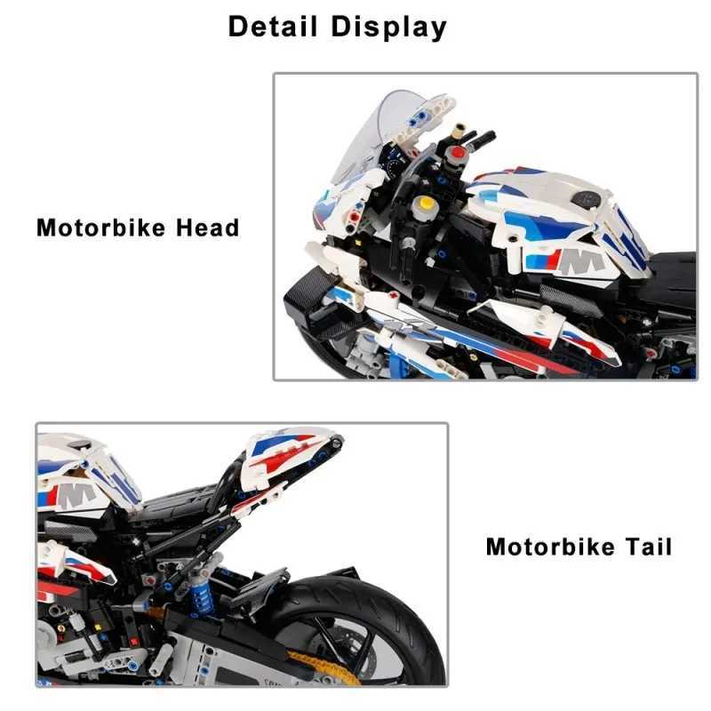 Inventory 1920Pcs Technology Racing Motorcycle 1000 RR Motorcycle Building Blocks Toy Christmas Childrens Gift W250318